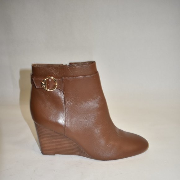 Tory Burch Sophia Wedge Heel Bootie Brown Size 11 - Picture 3 of 10